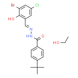 ChemSpider 2D Image | N'-[(E)-(3-Bromo-5-chloro-2-hydroxyphenyl)methylene]-4-(2-methyl-2-propanyl)benzohydrazide - ethanol (1:1) | C20H24BrClN2O3