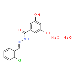 ChemSpider 2D Image | N'-[(E)-(2-Chlorophenyl)methylene]-3,5-dihydroxybenzohydrazide dihydrate | C14H15ClN2O5