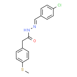 ChemSpider 2D Image | N'-[(E)-(4-Chlorophenyl)methylene]-2-[4-(methylsulfanyl)phenyl]acetohydrazide | C16H15ClN2OS