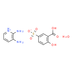 ChemSpider 2D Image | 2,3-Diaminopyridinium 3-carboxy-4-hydroxybenzenesulfonate hydrate (1:1:1) | C12H15N3O7S