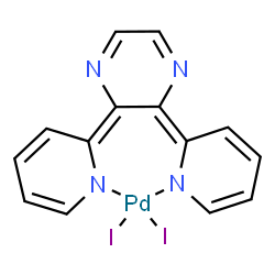 ChemSpider 2D Image | [2,3-Di(2(1H)-pyridinylidene-kappaN)-2,3-dihydropyrazinato(2-)](diiodo)palladium | C14H10I2N4Pd