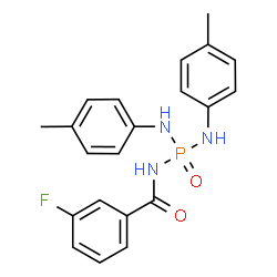 ChemSpider 2D Image | N-{Bis[(4-methylphenyl)amino]phosphoryl}-3-fluorobenzamide | C21H21FN3O2P