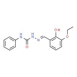 ChemSpider 2D Image | (2E)-2-(3-Ethoxy-2-hydroxybenzylidene)-N-phenylhydrazinecarboxamide | C16H17N3O3