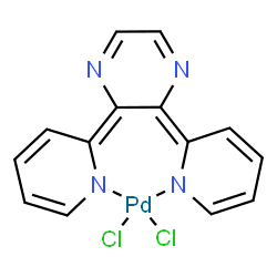ChemSpider 2D Image | Dichloro[2,3-di(2(1H)-pyridinylidene-kappaN)-2,3-dihydropyrazinato(2-)]palladium | C14H10Cl2N4Pd