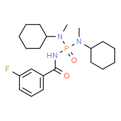 ChemSpider 2D Image | N-{Bis[cyclohexyl(methyl)amino]phosphoryl}-3-fluorobenzamide | C21H33FN3O2P