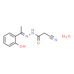 ChemSpider 2D Image | 2-Cyano-N'-[(1E)-1-(2-hydroxyphenyl)ethylidene]acetohydrazide hydrate (1:1) | C11H13N3O3