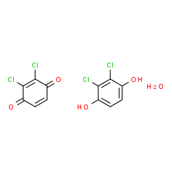 ChemSpider 2D Image | 2,3-Dichloro-1,4-benzoquinone - 2,3-dichloro-1,4-benzenediol hydrate (1:1:1) | C12H8Cl4O5