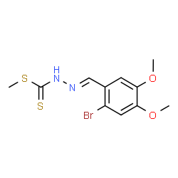 ChemSpider 2D Image | Methyl (2E)-2-(2-bromo-4,5-dimethoxybenzylidene)hydrazinecarbodithioate | C11H13BrN2O2S2