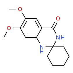 ChemSpider 2D Image | 6',7'-Dimethoxy-1'H-spiro[cyclohexane-1,2'-quinazolin]-4'(3'H)-one | C15H20N2O3