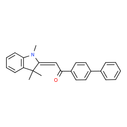ChemSpider 2D Image | (2E)-1-(4-Biphenylyl)-2-(1,3,3-trimethyl-1,3-dihydro-2H-indol-2-ylidene)ethanone | C25H23NO