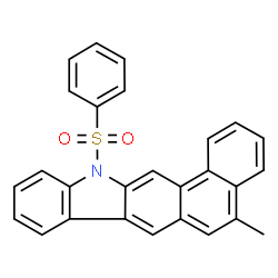 ChemSpider 2D Image | 5-Methyl-12-(phenylsulfonyl)-12H-naphtho[1,2-b]carbazole | C27H19NO2S