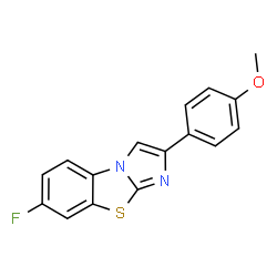 ChemSpider 2D Image | 7-Fluoro-2-(4-methoxyphenyl)imidazo[2,1-b][1,3]benzothiazole | C16H11FN2OS