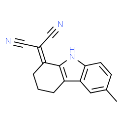 ChemSpider 2D Image | (6-Methyl-2,3,4,9-tetrahydro-1H-carbazol-1-ylidene)malononitrile | C16H13N3
