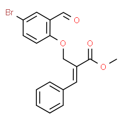 ChemSpider 2D Image | Methyl (2E)-2-[(4-bromo-2-formylphenoxy)methyl]-3-phenylacrylate | C18H15BrO4
