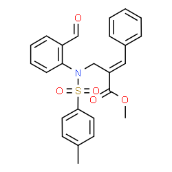 ChemSpider 2D Image | Methyl (2E)-2-({(2-formylphenyl)[(4-methylphenyl)sulfonyl]amino}methyl)-3-phenylacrylate | C25H23NO5S