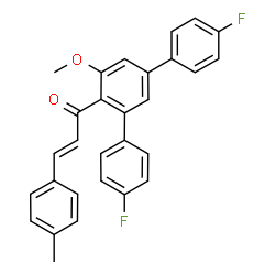 ChemSpider 2D Image | (2E)-1-(4,4''-Difluoro-5'-methoxy-1,1':3',1''-terphenyl-4'-yl)-3-(4-methylphenyl)-2-propen-1-one | C29H22F2O2