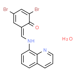ChemSpider 2D Image | (6Z)-2,4-Dibromo-6-[(8-quinolinylamino)methylene]-2,4-cyclohexadien-1-one hydrate (1:1) | C16H12Br2N2O2