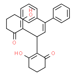 ChemSpider 2D Image | 2,2'-(1,1-Diphenyl-1-propene-3,3-diyl)bis(3-hydroxy-2-cyclohexen-1-one) | C27H26O4