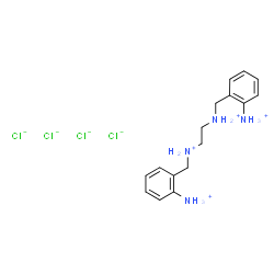 ChemSpider 2D Image | N,N'-Bis(2-ammoniobenzyl)-1,2-ethanediaminium tetrachloride | C16H26Cl4N4