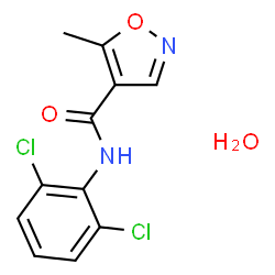 ChemSpider 2D Image | N-(2,6-Dichlorophenyl)-5-methyl-1,2-oxazole-4-carboxamide hydrate (1:1) | C11H10Cl2N2O3