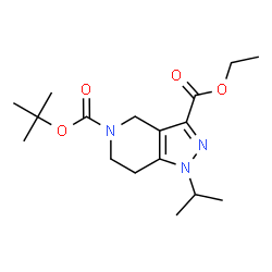 ChemSpider 2D Image | 3-Ethyl 5-(2-methyl-2-propanyl) 1-isopropyl-1,4,6,7-tetrahydro-5H-pyrazolo[4,3-c]pyridine-3,5-dicarboxylate | C17H27N3O4