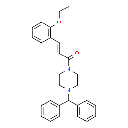 ChemSpider 2D Image | (2E)-1-[4-(Diphenylmethyl)-1-piperazinyl]-3-(2-ethoxyphenyl)-2-propen-1-one | C28H30N2O2