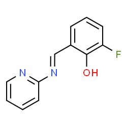 ChemSpider 2D Image | 2-Fluoro-6-[(E)-(2-pyridinylimino)methyl]phenol | C12H9FN2O