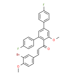 ChemSpider 2D Image | (2E)-3-(3-Bromo-4-methoxyphenyl)-1-(4,4''-difluoro-5'-methoxy-1,1':3',1''-terphenyl-4'-yl)-2-propen-1-one | C29H21BrF2O3