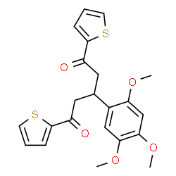 ChemSpider 2D Image | 1,5-Di(2-thienyl)-3-(2,4,5-trimethoxyphenyl)-1,5-pentanedione | C22H22O5S2