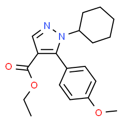 ChemSpider 2D Image | Ethyl 1-cyclohexyl-5-(4-methoxyphenyl)-1H-pyrazole-4-carboxylate | C19H24N2O3