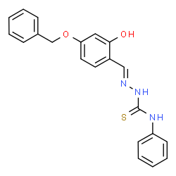 ChemSpider 2D Image | (2E)-2-[4-(Benzyloxy)-2-hydroxybenzylidene]-N-phenylhydrazinecarbothioamide | C21H19N3O2S