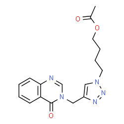ChemSpider 2D Image | 4-{4-[(4-Oxo-3(4H)-quinazolinyl)methyl]-1H-1,2,3-triazol-1-yl}butyl acetate | C17H19N5O3