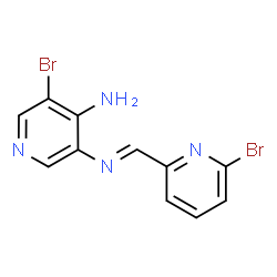 ChemSpider 2D Image | 3-Bromo-5-{(E)-[(6-bromo-2-pyridinyl)methylene]amino}-4-pyridinamine | C11H8Br2N4