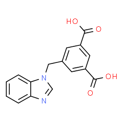 ChemSpider 2D Image | 5-(1H-Benzimidazol-1-ylmethyl)isophthalic acid | C16H12N2O4