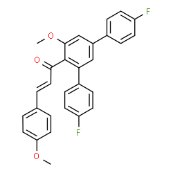 ChemSpider 2D Image | (2E)-1-(4,4''-Difluoro-5'-methoxy-1,1':3',1''-terphenyl-4'-yl)-3-(4-methoxyphenyl)-2-propen-1-one | C29H22F2O3