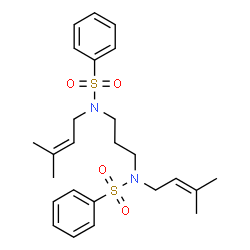ChemSpider 2D Image | N,N'-1,3-Propanediylbis[N-(3-methyl-2-buten-1-yl)benzenesulfonamide] | C25H34N2O4S2