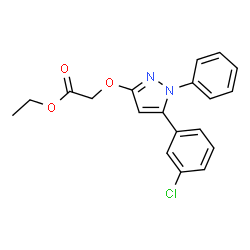 ChemSpider 2D Image | Ethyl {[5-(3-chlorophenyl)-1-phenyl-1H-pyrazol-3-yl]oxy}acetate | C19H17ClN2O3