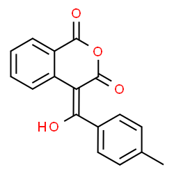 ChemSpider 2D Image | (4E)-4-[Hydroxy(4-methylphenyl)methylene]-1H-isochromene-1,3(4H)-dione | C17H12O4
