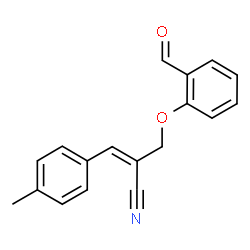 ChemSpider 2D Image | (2E)-2-[(2-Formylphenoxy)methyl]-3-(4-methylphenyl)acrylonitrile | C18H15NO2