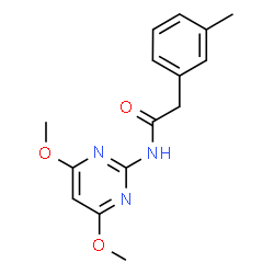 ChemSpider 2D Image | N-(4,6-Dimethoxy-2-pyrimidinyl)-2-(3-methylphenyl)acetamide | C15H17N3O3