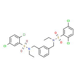 ChemSpider 2D Image | N,N'-[1,3-Phenylenebis(methylene)]bis(2,5-dichloro-N-ethylbenzenesulfonamide) | C24H24Cl4N2O4S2