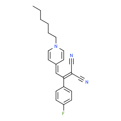 ChemSpider 2D Image | [1-(4-Fluorophenyl)-2-(1-hexyl-4(1H)-pyridinylidene)ethylidene]malononitrile | C22H22FN3