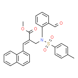 ChemSpider 2D Image | Methyl (2E)-2-({(2-formylphenyl)[(4-methylphenyl)sulfonyl]amino}methyl)-3-(1-naphthyl)acrylate | C29H25NO5S