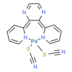 ChemSpider 2D Image | [2,3-Di(2(1H)-pyridinylidene-kappaN)-2,3-dihydropyrazinato(2-)][bis(thiocyanato-kappaS)]palladium | C16H10N6PdS2