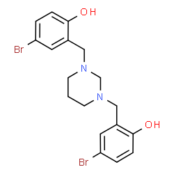 ChemSpider 2D Image | 2,2'-[Dihydropyrimidine-1,3(2H,4H)-diylbis(methylene)]bis(4-bromophenol) | C18H20Br2N2O2