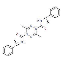 ChemSpider 2D Image | 3,6-Dimethyl-N,N'-bis[(1S)-1-phenylethyl]-1,2,4,5-tetrazine-1,4-dicarboxamide | C22H26N6O2
