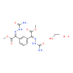 ChemSpider 2D Image | Dimethyl (2E,2'E)-2,2'-(1,3-phenylene)bis[(carbamoylhydrazono)acetate] - ethanol hydrate (1:1:1) | C16H24N6O8