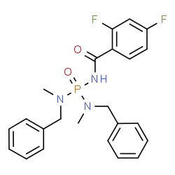 ChemSpider 2D Image | N-{Bis[benzyl(methyl)amino]phosphoryl}-2,4-difluorobenzamide | C23H24F2N3O2P