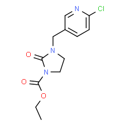 ChemSpider 2D Image | Ethyl 3-[(6-chloro-3-pyridinyl)methyl]-2-oxo-1-imidazolidinecarboxylate | C12H14ClN3O3