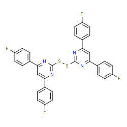 ChemSpider 2D Image | 2,2'-Disulfanediylbis[4,6-bis(4-fluorophenyl)pyrimidine] | C32H18F4N4S2